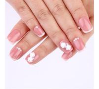 Valentines Nails French Tips Short Square Press on Elegant Designs Stick on Manicure for Various Occasions Acrylic Nail