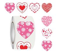 Valentines Stickers - 500 Pieces Heart Shape Labels Decals,Decorative Sticker | for Workplace Home Valentine's Day Wedding Party Celebration Birthday Classroom