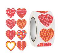 Valentines Stickers - Paper, 500 Pieces Heart Shape Reward Labels,Easy Decorative | Love Labels,for Classroom Party Workplace Valentine's Day Home Birthday Wedding Celebration