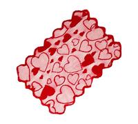 Valentines Table Runner, Red Lace Covering, Heart Romance Accent, for Dining Decoration, with Elegant Love Pattern, for Holiday Party Wedding Milestone Banquet Home Use