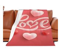 Valentines Throw Blanket - Polyester 120x80cm, Heart Print Couch Cover, Soft Lightweight Blanket | Warm Texture, Holiday Home Decor For Couples, Girlfriend, Boyfriend