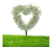 Valentine's Topiary Heart Tree - 25.59 Inch Rustic Crew Artificial Decor | Green Gypsophila Lavender Arrangement For Farmhouse, Bedroom, Living Room, Wedding, Holiday, And Party