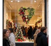 Valentines Wreath - ABS, Heart-Shaped Romantic Garland | Farmhouse Valentine Decoration, Festive Wreath for February Celebration, Porch, Indoor/Outdoor Home, Garden, Kitchen Cabinets, Holiday Décor