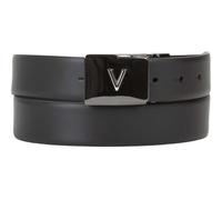 Valentino Cuir ceinture Mast Plaque Buckle Belt W95 Nero/Blu noir bleu marine raccourcissable réversible
