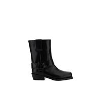 Valentino Garavani - Bottes de motard en cuir avec sangles - Femme - Chaussures - Noir - Taille: 41 EU