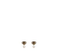 Valentino Garavani - Boucles d'oreilles pendantes VLogo perle - Femme - Accessoires - Jaune - Taille: ONE Size