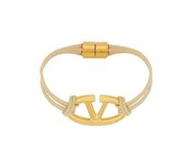 Valentino Garavani - Bracelet en coton beige avec VLogo - Femme - Accessoires - Beige - Taille: L
