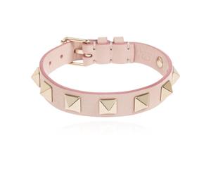 Valentino Garavani - Bracelet en cuir Rockstud - Femme - Accessoires - Rose - Taille: ONE Size