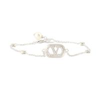 Valentino Garavani - Bracelet VLogo Perles Cristal - Femme - Accessoires - Gris - Taille: M
