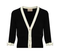 Valentino Garavani - Cardigan à manches courtes - Femme - Pulls - Noir - Taille: 36 FR