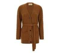 Valentino Garavani - Cardigan en cachemire tressé - Femme - Pulls - Brun - Taille: 40 FR