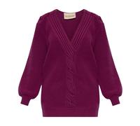 Valentino Garavani - Cardigan en laine à encolure en V - Femme - Pulls - Violet - Taille: 38 FR