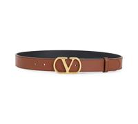 Valentino Garavani - Ceinture en cuir marron avec boucle Vlogo - Femme - Accessoires - Brun - Taille: 75 CM