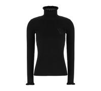 Valentino Garavani - Col roulé à volants - Femme - Pulls - Noir - Taille: 42 FR