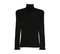 Valentino Garavani - Col roulé à volants - Femme - Pulls - Noir - Taille: 44 FR