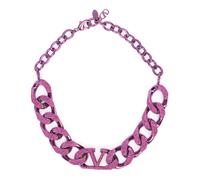 Valentino Garavani - Collier Chaîne Cristal VLogo - Femme - Accessoires - Violet - Taille: ONE Size