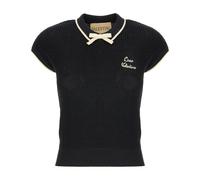 Valentino Garavani - Cotton Knit Top - Femme - Pulls - Noir - Taille: 42 FR