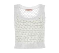 Valentino Garavani - Cropped Knit Top - Femme - Pulls - Blanc - Taille: 36 FR