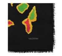 Valentino Garavani - Écharpe en cachemire et soie à motifs abstraits - Femme - Pulls - Noir - Taille: ONE Size