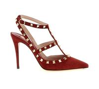 Valentino Garavani - Escarpin Rockstud en Daim - Femme - Chaussures - Rouge - Taille: 42 EU