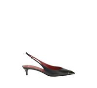 Valentino Garavani - Escarpin Slingback VLogo Heartip - Femme - Chaussures - Noir - Taille: 37 EU