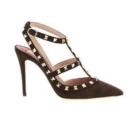 Valentino Garavani - Escarpins Rockstud en Daim - Femme - Chaussures - Brun - Taille: 37 EU