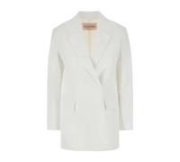 Valentino Garavani, Femme, Vestes, Blanc, Taille: 34 FR Compact Poplin Blazer