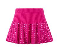 Valentino Garavani - Jupe Mini Côtelée à Paillettes - Femme - Jupes - Rose - Taille: 40 FR