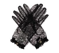 Valentino Garavani - Lace VLogo Signature Gloves - Femme - Accessoires - Noir - Taille: 8 IN