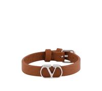Valentino Garavani - Leather VLogo Bracelet - Homme - Accessoires - Brun - Taille: ONE Size