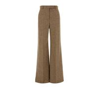 Valentino Garavani - Melange Sand Wool Palazzo Pant - Femme - Pantalons - Beige - Taille: 36 FR