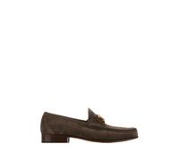 Valentino Garavani - Mocassins en daim à plaque logo - Homme - Chaussures - Brun - Taille: 40 EU