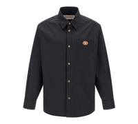 Valentino Garavani - Nylon Shirt Jacket With Patch VLogo - Homme - Vestes - Bleu - Taille: XL