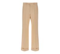 Valentino Garavani - Pantalon Formel en Gabardine - Homme - Pantalons - Beige - Taille: L