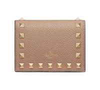 Valentino Garavani - Petit portefeuille Rockstud - Femme - Accessoires - Rose - Taille: ONE Size