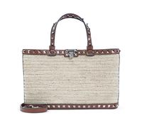 Valentino Garavani - Petit sac cabas en raphia - Femme - Sacs - Beige - Taille: ONE Size