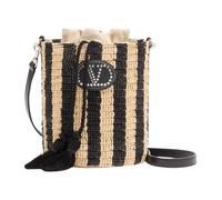 Valentino Garavani - Petit Sac Seau Rayé en Rafia - Femme - Sacs - Multicolore - Taille: ONE Size