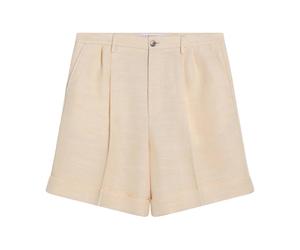 Valentino Garavani - Pleated Linen Blend Shorts - Homme - Shorts - Jaune - Taille: M