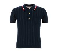 Valentino Garavani - Polo en coton côtelé avec détail en relief - Homme - Tops - Bleu - Taille: XL