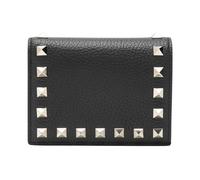 Valentino Garavani - Portefeuille français à rabat Rockstud - Femme - Accessoires - Noir - Taille: ONE Size
