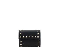 Valentino Garavani - Portefeuille Rockstud Trifold en Cuir - Femme - Accessoires - Noir - Taille: ONE Size