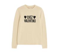 Valentino Garavani - Pull Beige à Col Rond Brodé - Femme - Pulls - Beige - Taille: 40 FR