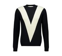 Valentino Garavani - Pull en laine à V incrusté - Homme - Pulls - Noir - Taille: M