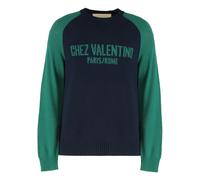 Valentino Garavani - Pull ras du cou en laine vierge - Homme - Pulls - Bleu - Taille: L