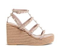 Valentino Garavani - Rockstud Wedge Sandal - Femme - Chaussures - Brun - Taille: 39 EU
