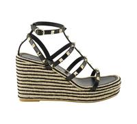 Valentino Garavani - Rockstud Wedge Sandal - Femme - Chaussures - Noir - Taille: 39 EU