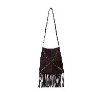 Valentino Garavani sac bandoulière homme marron en daim à franges - UNI