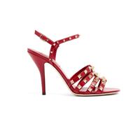 Valentino Garavani - Sandale en cuir d'agneau Rockstud 100 mm - Femme - Chaussures - Rouge - Taille: 38 EU
