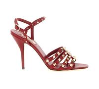 Valentino Garavani - Sandale en cuir d'agneau Rockstud - Femme - Chaussures - Rouge - Taille: 37 EU
