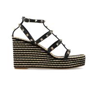 Valentino Garavani - Sandales compensées cloutées - Femme - Chaussures - Noir - Taille: 41 EU